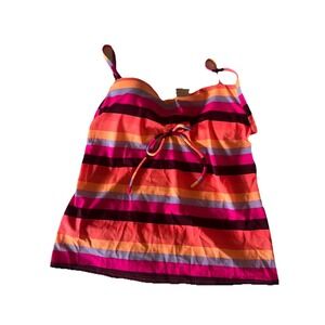 Victoria's Secret Women's Halter Tankini Swim Top 36A Striped Multi Color